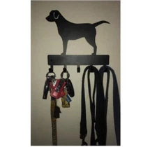 Labrador Retriever Dog Leash Hanger Metal Key Rack Holder 5 Hooks Made USA
