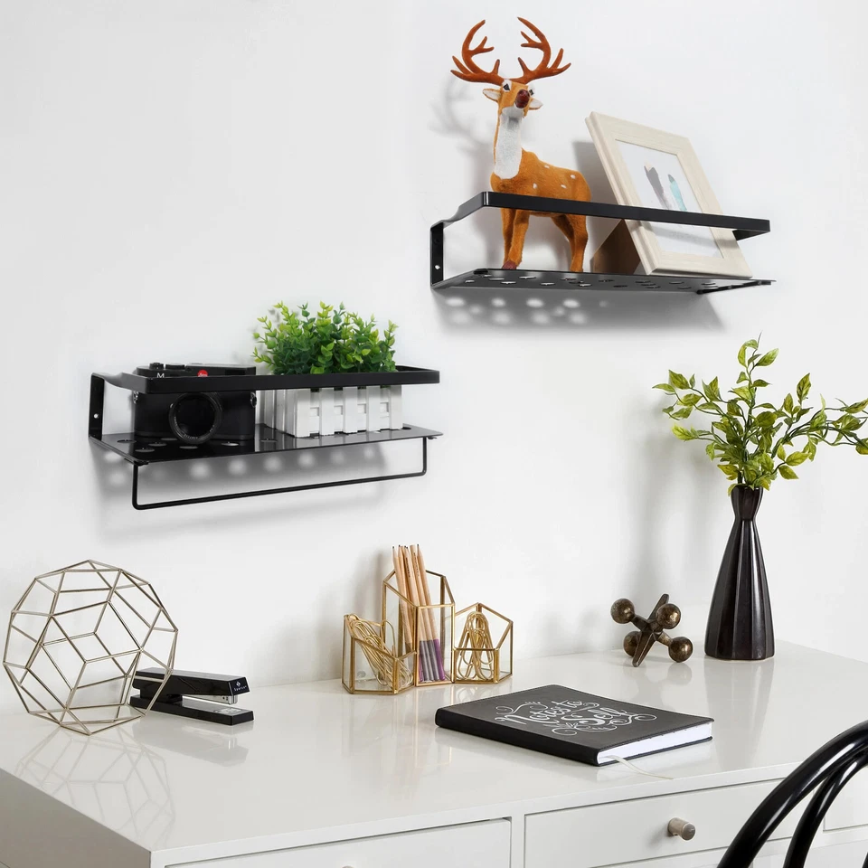 Железные плавающие полки стеллаж для хранения специй настенная полка с полотенцесушителем 2 шт. - Изображение 3 из 4