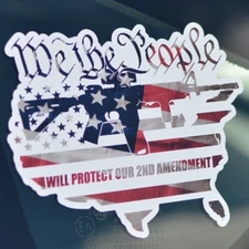 We The People American Flag Vinyl Sticker Patriotic 1776 2nd Amendment Car Decal