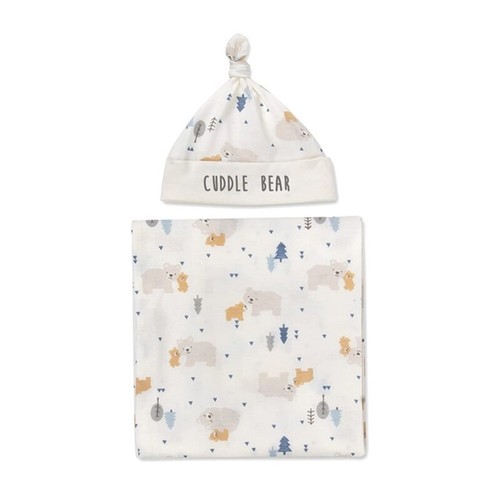 2pcs Newborn Baby Cute Floral Animal Swaddle Wrap Receiving Blanket with Hat Set - Afbeelding 12 van 26