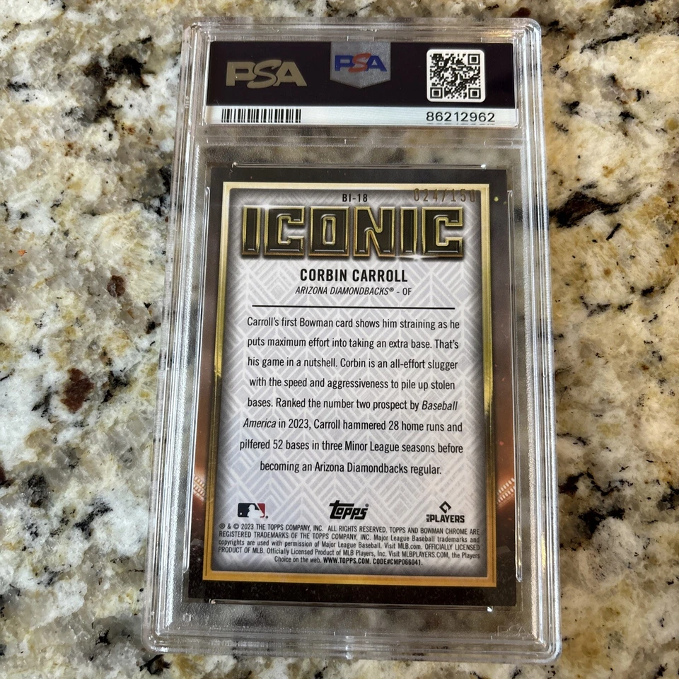 2023 Bowman Chrome #BI-18 Corbin Carroll Bowman Rookie Iconic Diamondbacks - Image 2 of 2