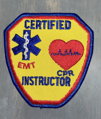 Vintage Collectible GEMSCO Patch CERTIFIED CPR EMT INSTRUCTOR - Original 30+