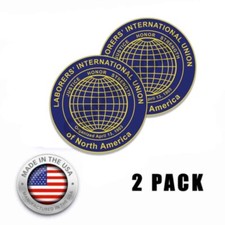Paquete de 2 calcomanías adhesivas de vinilo Pro UNION Laborers International Union de 4 pulgadas