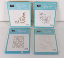 Lot of 4 Stampin UP Big Shot Sizzix Textured Impressions 4.5x5.75" NEW  Used
