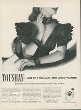 1942 Toushay Lotion Protect Hands Soapy Water Stylish Jewelry Vtg Print Ad L16