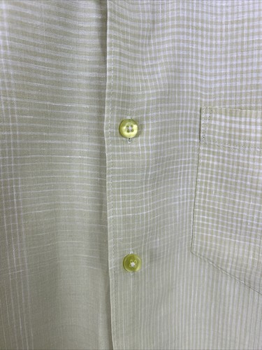 Cubavera Men’s XL Light Green Stripe Short Sleeve Button Up Classic Linen Shirt - Picture 6 of 11