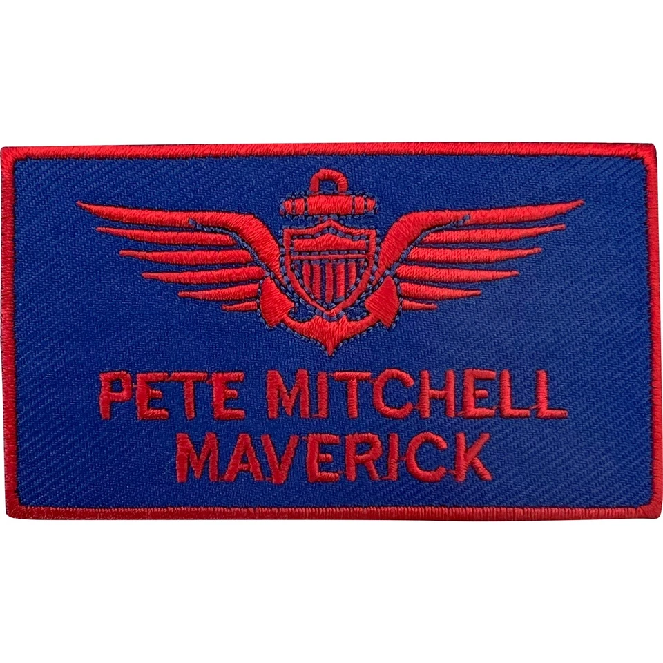 Top Gun Pete Mitchell Maverick Patch Iron Sew On Clothes Bag Embroidered Badge