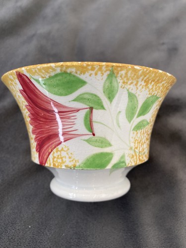 c.1830 Rare Yellow Thistle Spatterware Spatter Cup & Saucer, Staffordshire, Rare - Picture 4 of 6