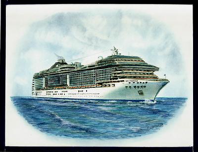 Original Art Work ... MSC  SPLENDIDA... MSC cruises... cruise ship.  