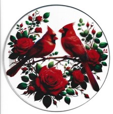 Large Cardinal  Rose Suncatcher - Acrylic Window Hanging Decoration  Hang Kit