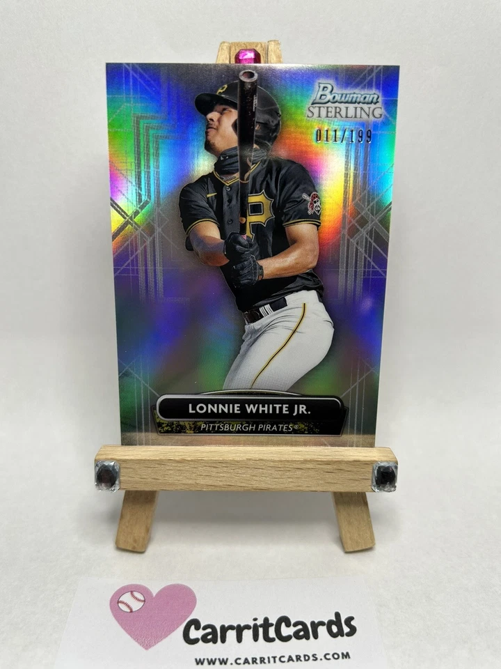 LONNIE WHITE JR 2022 Bowman Sterling Prospect REFRACTOR /199 Pittsburgh Pirates - Image 3 of 4