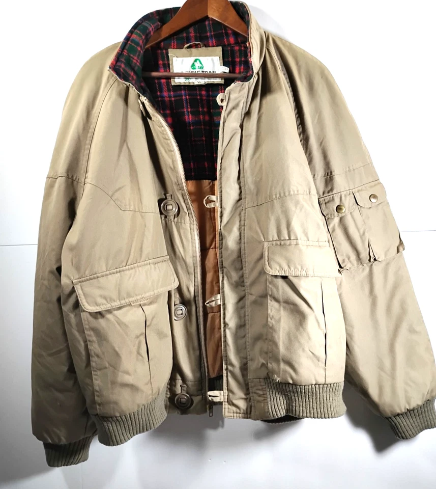 Chaqueta de bombardero Pacific Trail Tareas Abrigo de granero Cuello de franela XL Bolsillos de carga Foto 2 de 4