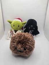 Small Star Wars Plush Lot Yoda Darth Vader Chewbacca Hallmark