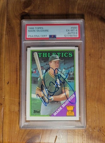 Mark McGwire Signed 1988 Topps #580 Oakland A's AUTO PSA Gold All-Star Rookie C
