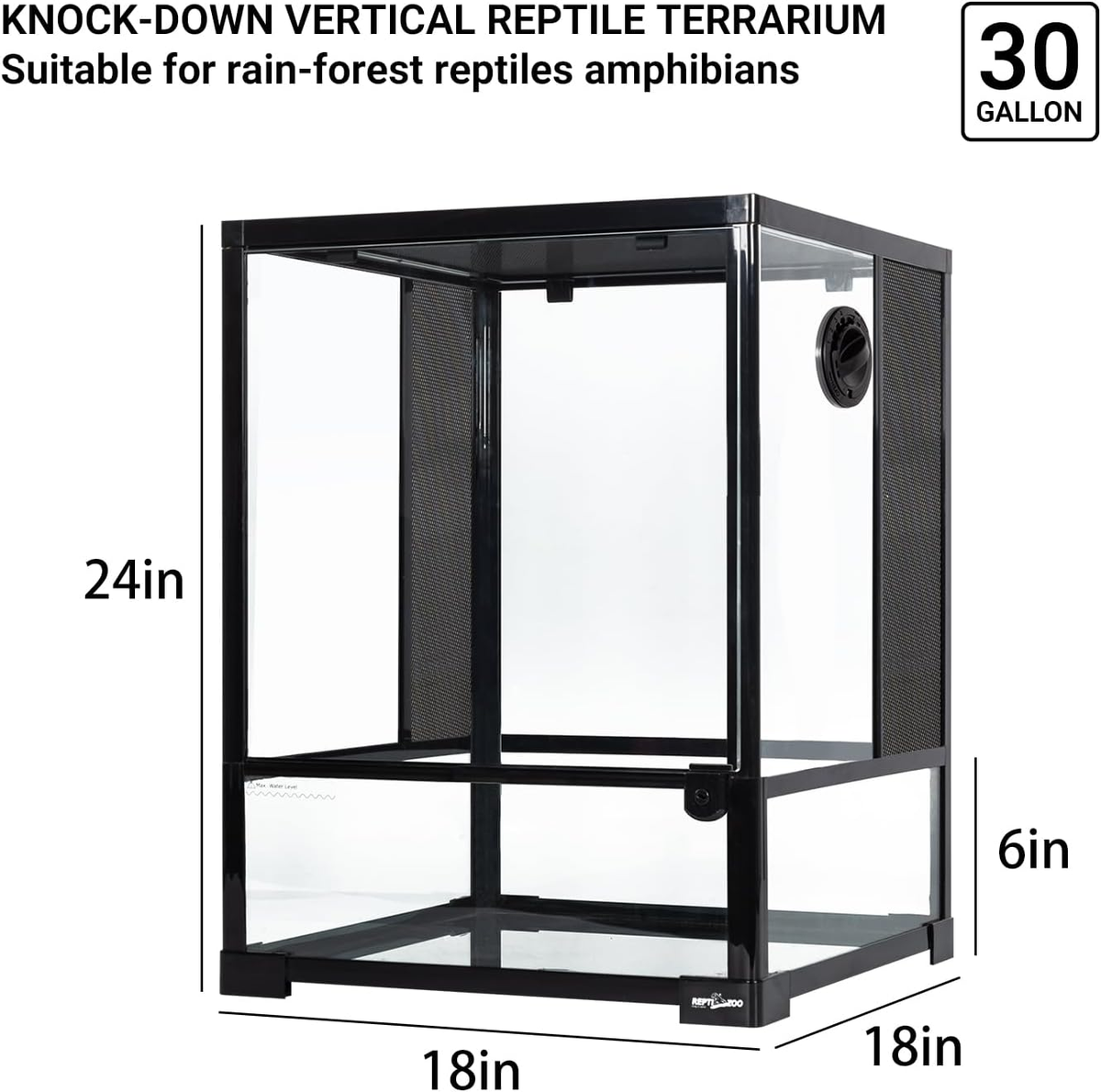 30 Gallon Reptile Glass Terrarium, 18