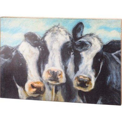 Primitives by Kathy Three Cows Wall Art Large 32'' x 22'' x 1.75'' Home Decor NEW
