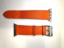 Hermes Apple Watch Band Orange Leather 44mm Pre owned