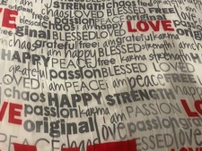 ALINA VILLASANTE LOVE PEACE SHAWL WRAP  SCRAF RED GREY WHITE 53 X 50 IN NEW