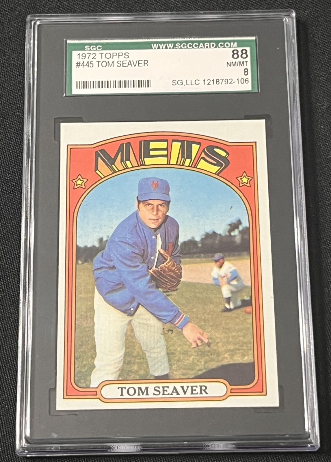 1972 Topps #445 Tom Seaver SGC 8 300 Game Winner 3 Time Cy Young