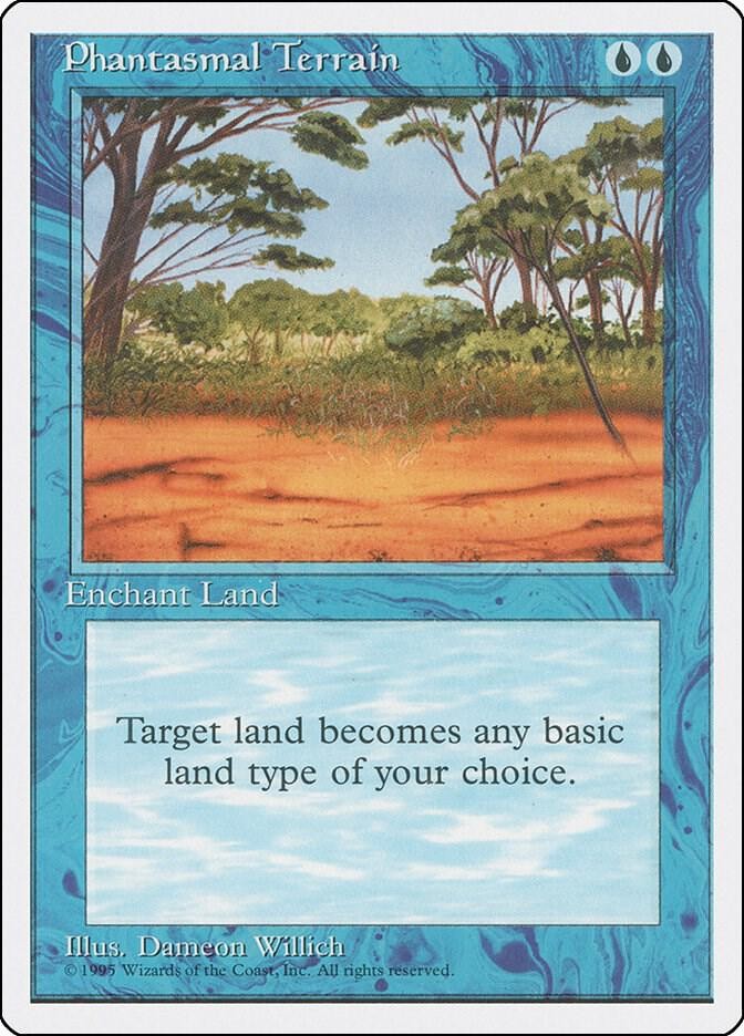 Phantasmal Terrain C Fourth Edition Magic: The Gathering NM/M