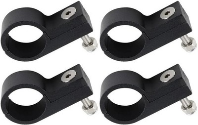 Billet P Clip 15,9mm 5/8'' 4er Pack SCHWARZ Aluminium Schlauchschelle Kraftstoff Bremsleitung