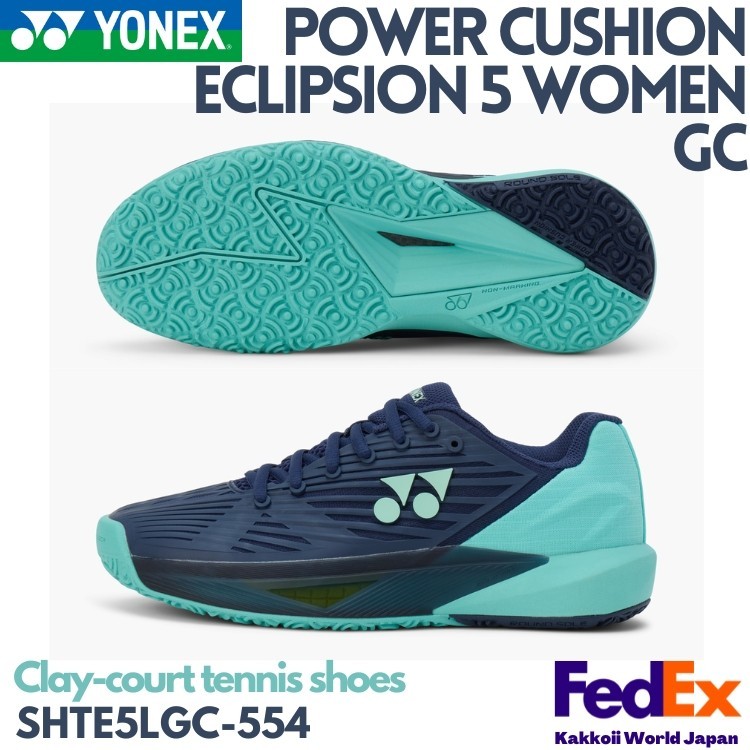 ④YONEX テニスシューズ 28.0 TEAL BLUE YONEX Tennis Shoes POWER CUSHION ECLIPSION 5 WOMEN GC Dark Navy