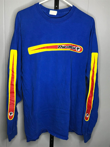 Vintage 90s Third Rail Skateboards Devil Grunge Long T-Shirt Sz XL 3rd Rail USA