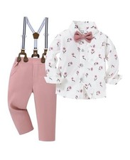 Boy Suit Toddler Boy Outfit Boy Dress Shirt with 18-24 Months Z Pink