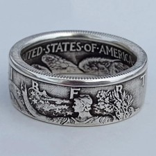 Silver Dollar Coin Ring Handmade Crafted Rare Silver Morgan Men Rings