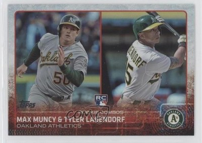 2015 Topps Update Rookie Combos Rainbow Foil Tyler Ladendorf Max Muncy #US54 a8r