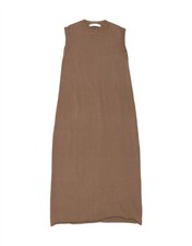 ZARA Womens Sleeveless Jumper Dress UK 10 Small Brown Nylon AD12