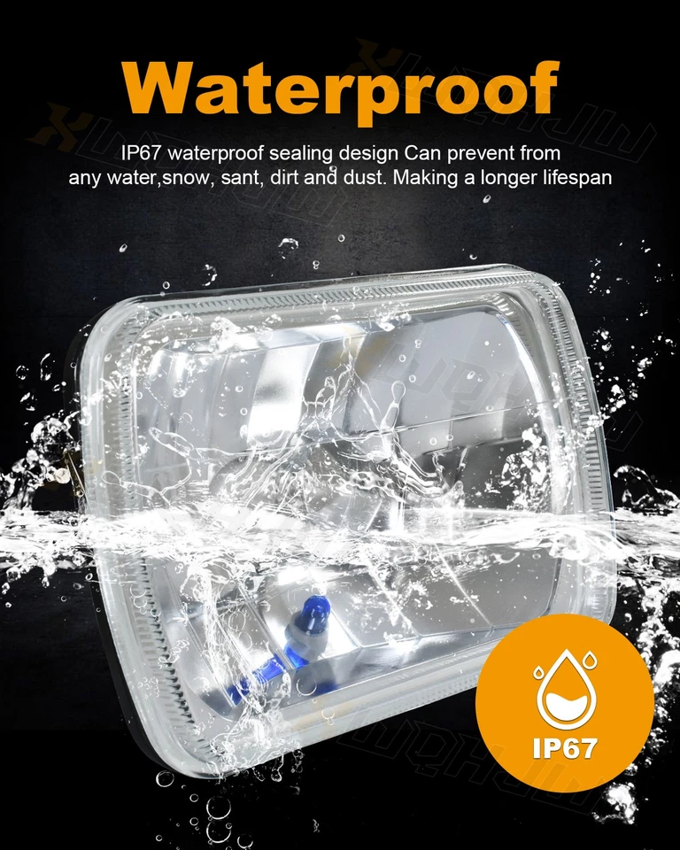 Faros LED DRL Hi-Lo Beam Fit Toyota Pickup 1982-1995 Truck 4Runner 7x6" Foto 4 de 4