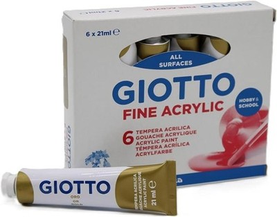 Giotto 6 Stück Acryl Temperafarben T7 21ml Gold