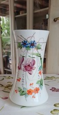 Ancien Vase Opaline décor à la main Fleurs époque Napoléon