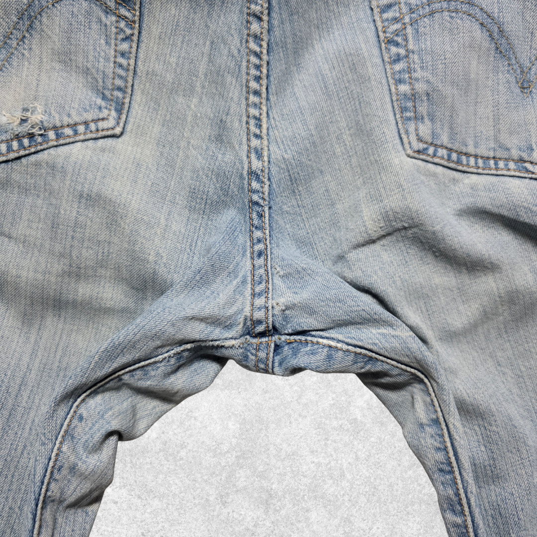 Levi’s 501 Jeans W34 L32 Blue Straight Leg 2005 Y2K Distressed Men’s image 10