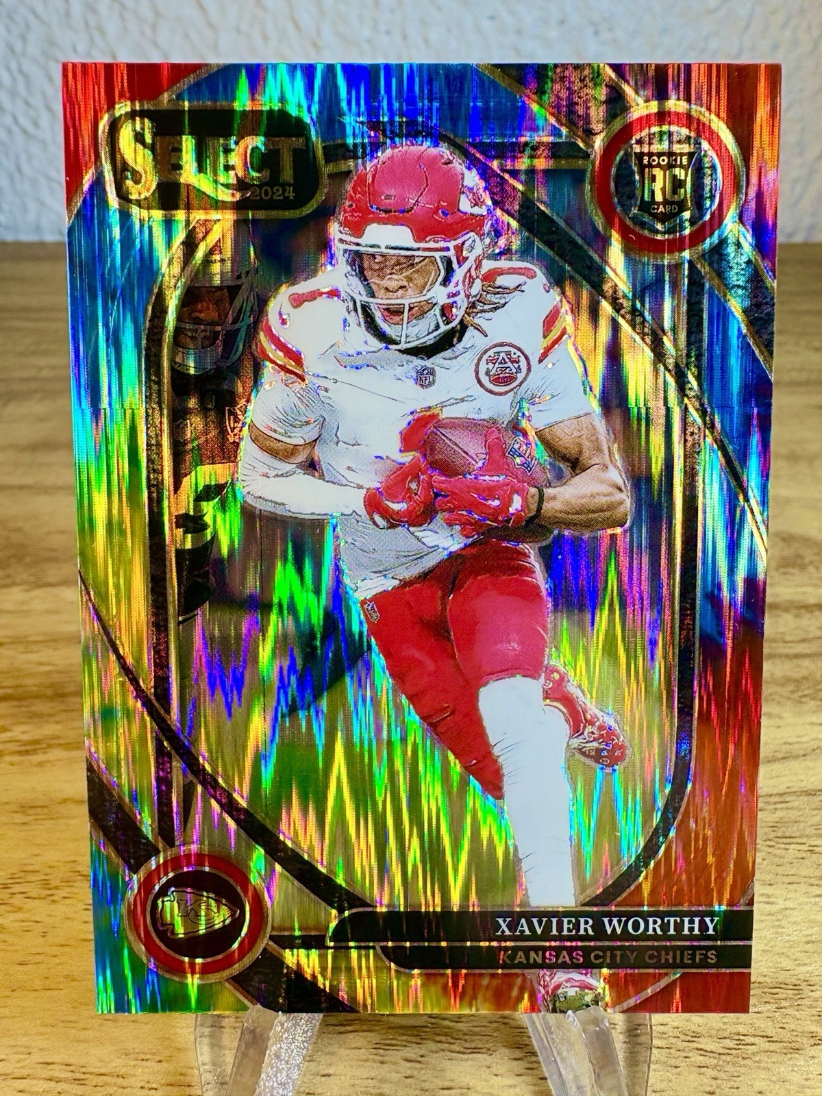 2024 Xavier Worthy Panini Select Club Level Tie-Dye Shock Prizm /25 Rookie #224