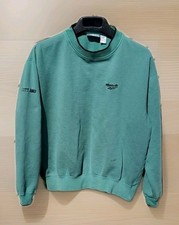 Vtg Reebok Unisex Adult Crewneck Pullover Sweatshirt Large Green w/ Black Trim