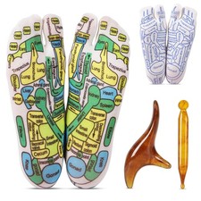 Worive Reflexology Socks Set with Tools, 2 Pairs Chiro Acupressure Acupunctur...