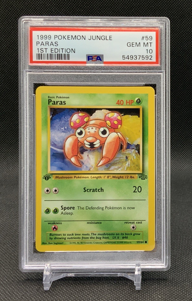 PSA 10 1999 Paras 1st Edition Jungle #59 Pokémon Gem Mint