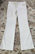 Express Dress Pants Womens 4L White Editor Bootcut Stretch Flat Front Rayon