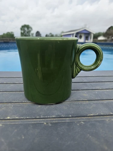 Vintage Fiestaware Forest Green Mug Fiesta 1950's Ring Handle Tom & Jerry