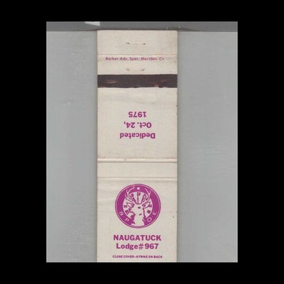 Matchbook Cover BPOE Elks Lodge No. 967 Naugatuck, CT