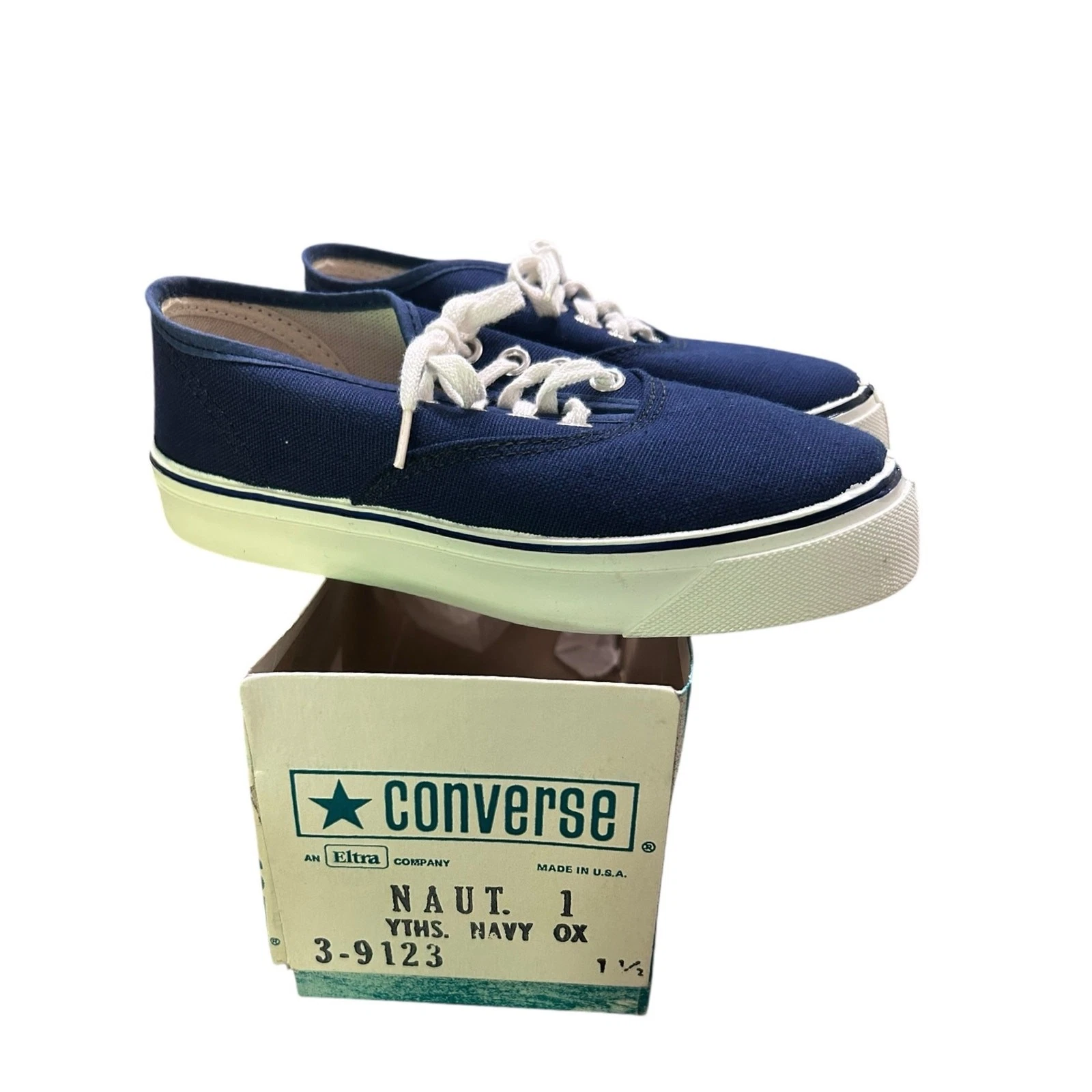 Sneakers Oxford Converse Youth Navy vintage anni 70 nuove con scatola taglia 1 5 USA 