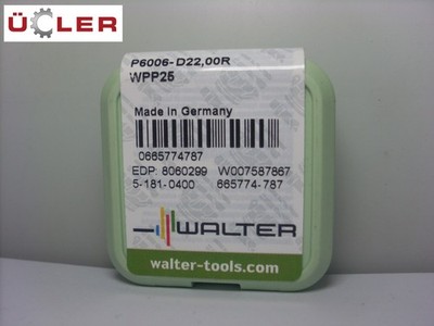 1 X WALTER  P6006-D22,00R  WPP25  WENDESCHNEIDPLATTEN CARBIDE INSERTS,