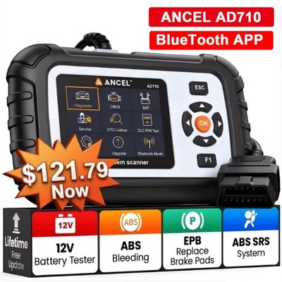  2026 ANCEL AD710 OBD2 Scanner Engine ABS Bleeding SRS EPB Car Diagnostic Tool