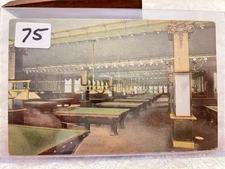 Early 1900's Billiard Post Card. Card Is In A Sleeve Then A Hard Plastic Case