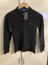 Image of B.N.W.T Boys Polo Ralph Lauren Slim Fit Long Sleeve Shirt Size S (8) Navy Blue