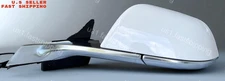 White Left Driver Side Mirror Chrome Base for Tesla Model 3 2017 2018 2019-2023