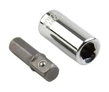 1/4" Square Drive to 1/4"Hex Shank Adapter Impact Socket Drill Tool UK