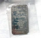 1987 National Mint Special Thoughts on Your Birthday Silver Art Bar .999 1oz